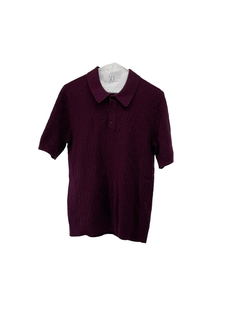 Wax London Men's Knitted polo shirt Size s maroon